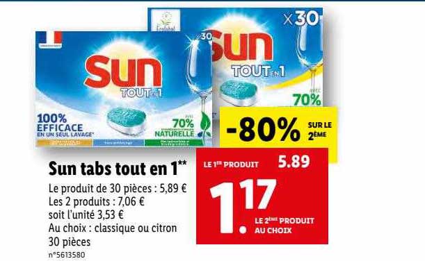 Promo Sun Tabs Tout En 1 chez Lidl - iCatalogue.fr