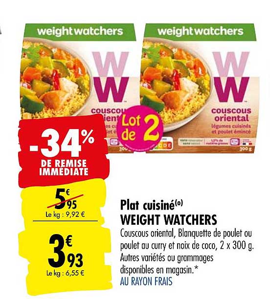 Bons de réduction gratuits WW, Weight Watchers réinventée – Plats cuisinés  Frais à sélectionner – Coupon Network