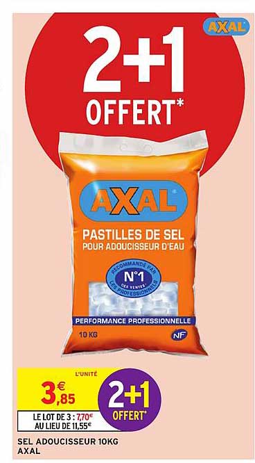 Intermarché Sel Adoucisseur 10kg Axal 2+1 Offert