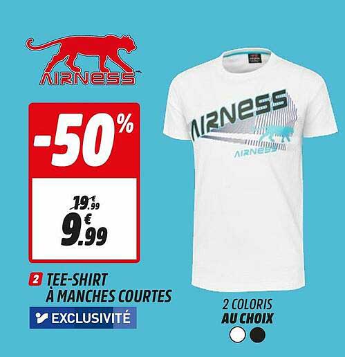 Promo Tee-shirt à Manches Courtes Airness chez Intersport - iCatalogue.fr
