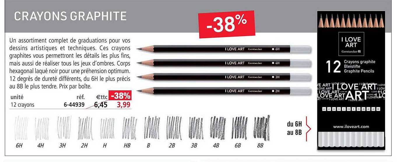 Promo Crayons Graphite chez Le Géant des BeauxArts iCatalogue.fr