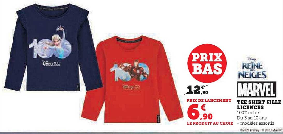 T-shirt Marvel Officiel Pour Fille - Blanc Avec Logo | Produit Dérivé Super-héros | Taille 12 Ans