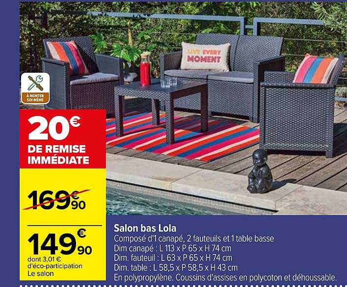 Promo Salon Bas Lola chez Carrefour - iCatalogue.fr