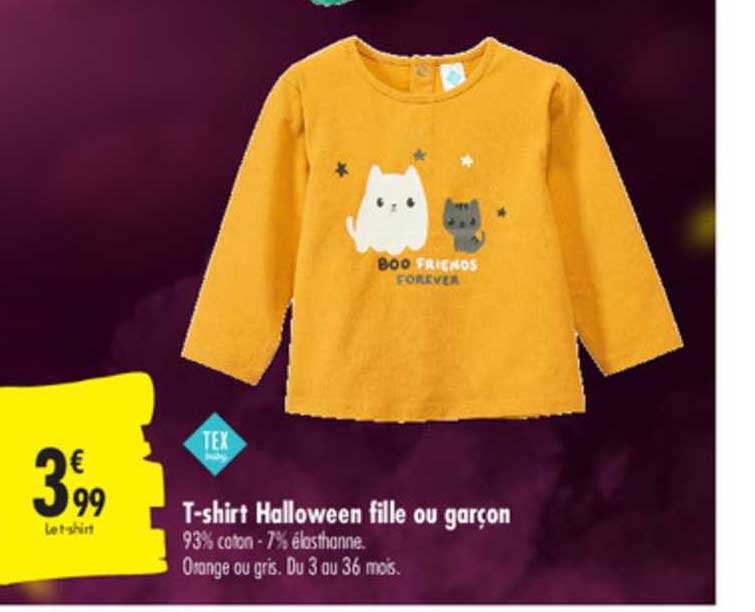 Offre T Shirt Halloween Fille Ou Garcon Chez Carrefour