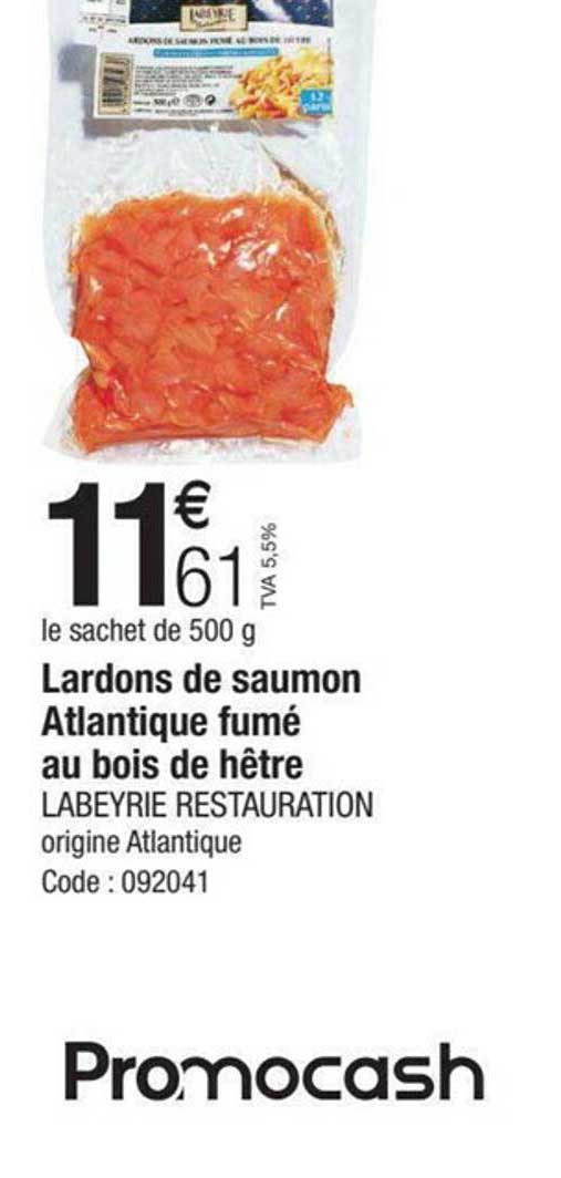 Promo Lardons De Saumon Atlantique Fumé Au Bois De Hêtre Labeyrie