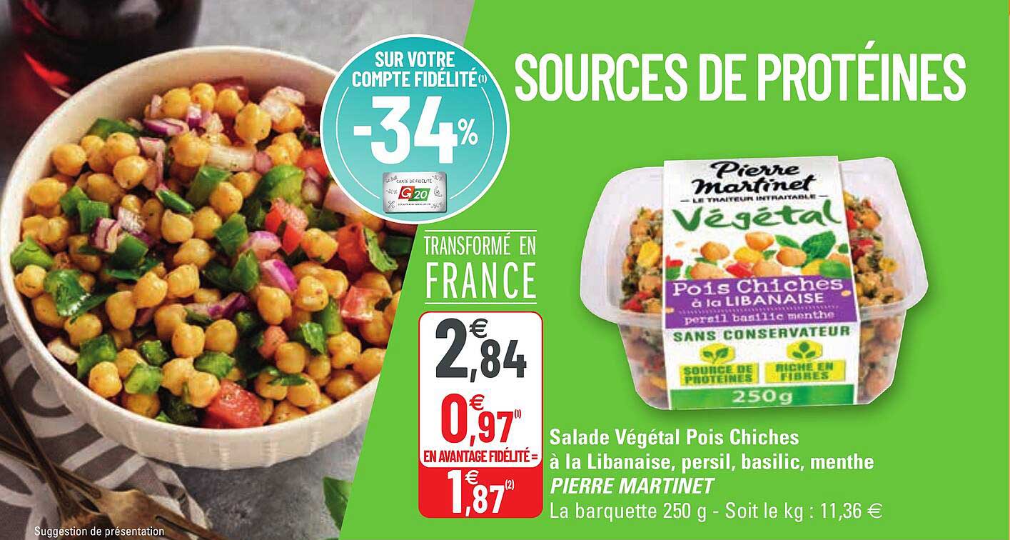 Offre Salade Végétal Pois Chiches à La Libanaise, Persil, Basilic