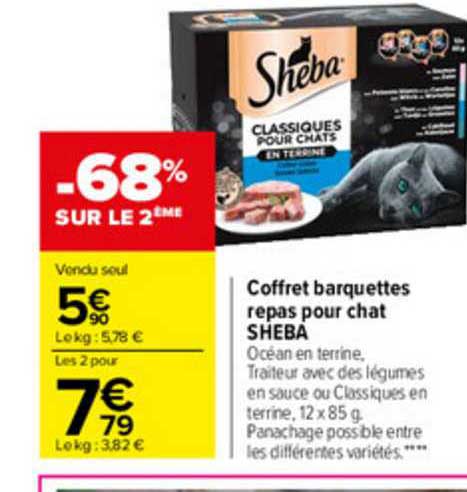 Offre Coffret Barquettes Repas Pour Chat Sheba Chez Carrefour