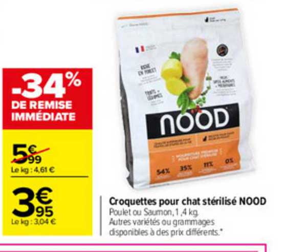 Offre Croquettes Pour Chat Sterilise Nood Chez Carrefour