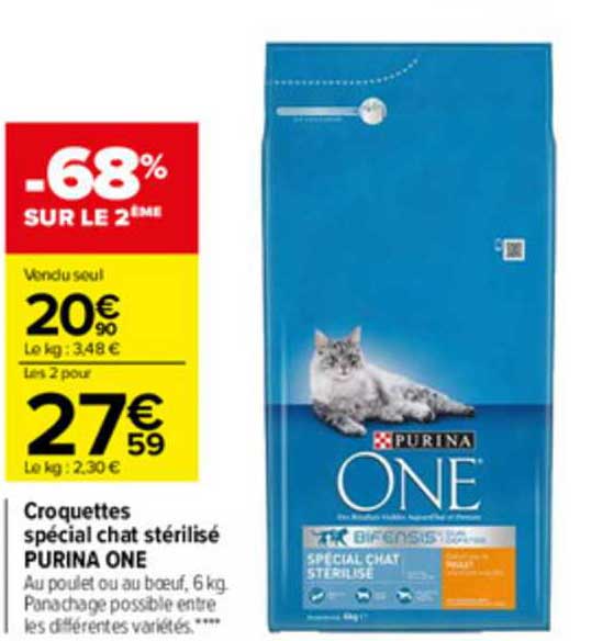 Offre Croquettes Special Chat Sterilise Purina One Chez Carrefour
