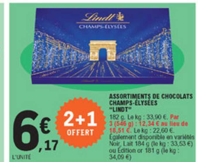 Boîte Lindt CHAMPS-ÉLYSÉES Lait 184g