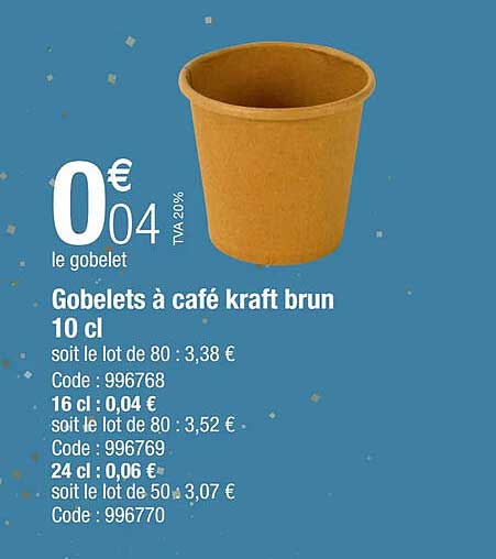Comfy Package [Pack De 100] 480 Ml - 16 Oz. Gobelets à Café En Papier Kraft De - Non Blanchis
