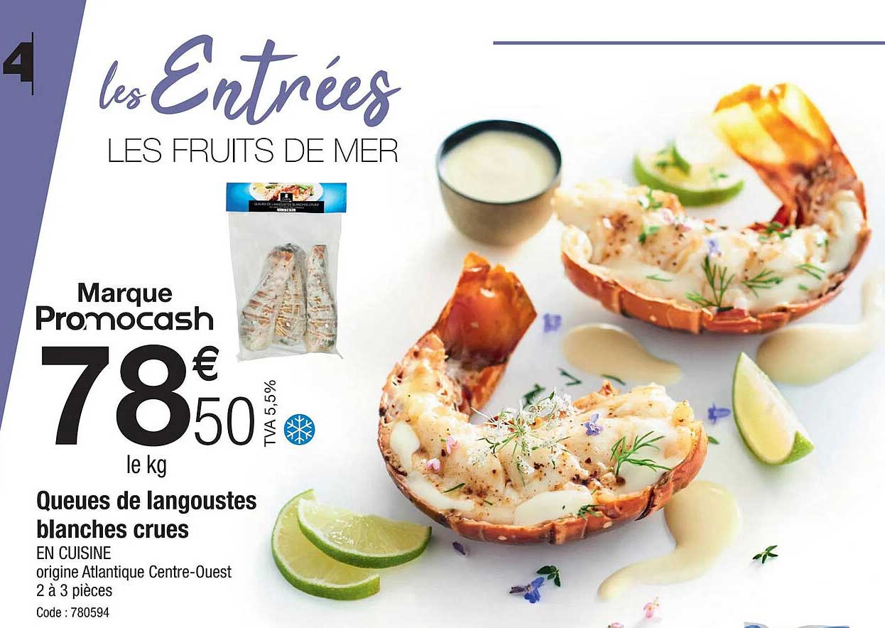 Promo Queues De Langoustes Blanches Crues En Cuisine Chez Promocash Icataloguefr 