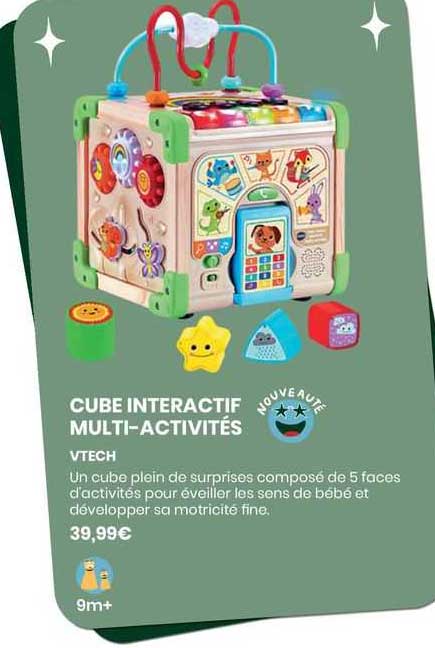 VTech – Panneaux D'activités Multi-jeux 4 En 1 Pour Bébé – Jeu D'éveil Avec Formes, Sons Et Couleurs – Jouet éducatif Interactif