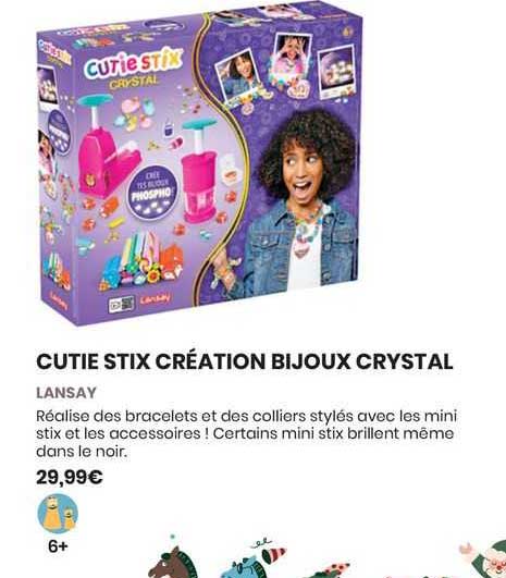 Kit Création Bijoux Lansay Cutie Stix Puppy - Pour Fabriquer Colliers Et Bracelets, Dès 6 Ans
