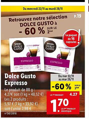 Promo ESPRESSO NESCAFE DOLCE GUSTO NEO KP850110 chez Auchan