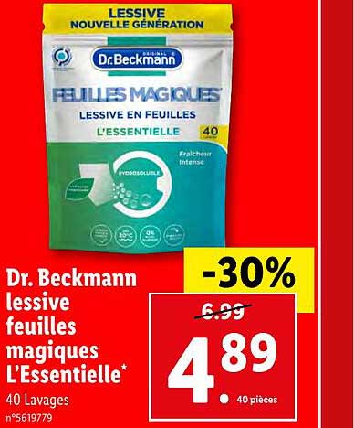 Promo LESSIVE FEUILLE DR. BECKMANN chez E.Leclerc