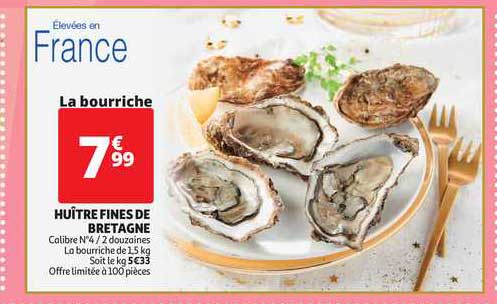 Offre Huitre Creuse Fine De Claire Marennes Oleron N 3 Chez E Leclerc