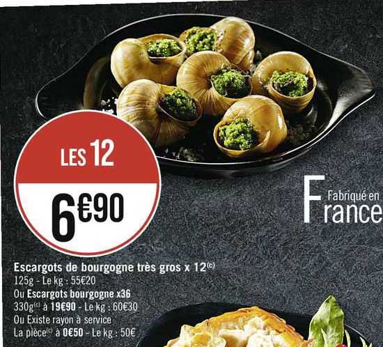 Promo Escargots de bourgogne belle grosseur larzul chez Auchan
