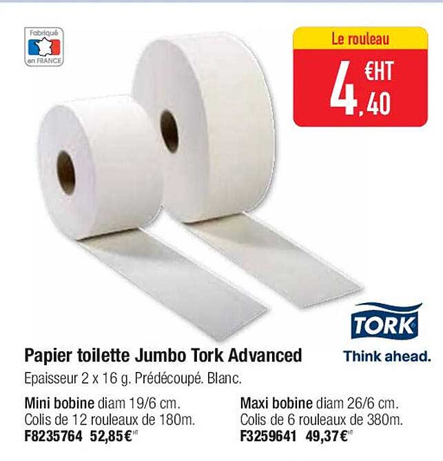 Promo Papier toilette blanc prédécoupé ecolabel chez Plein ciel