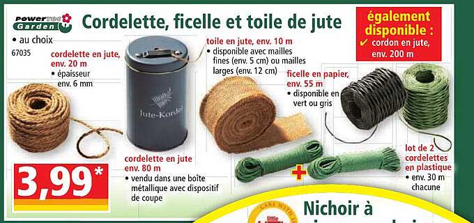 Cordelette De Jute Basic Couleur Sauge - Rouleau De 50 M, 2 Mm, Pour Décoration Et Emballage Cadeaux