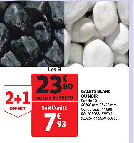 Auchan Direct Galets Blanc Ou Noir