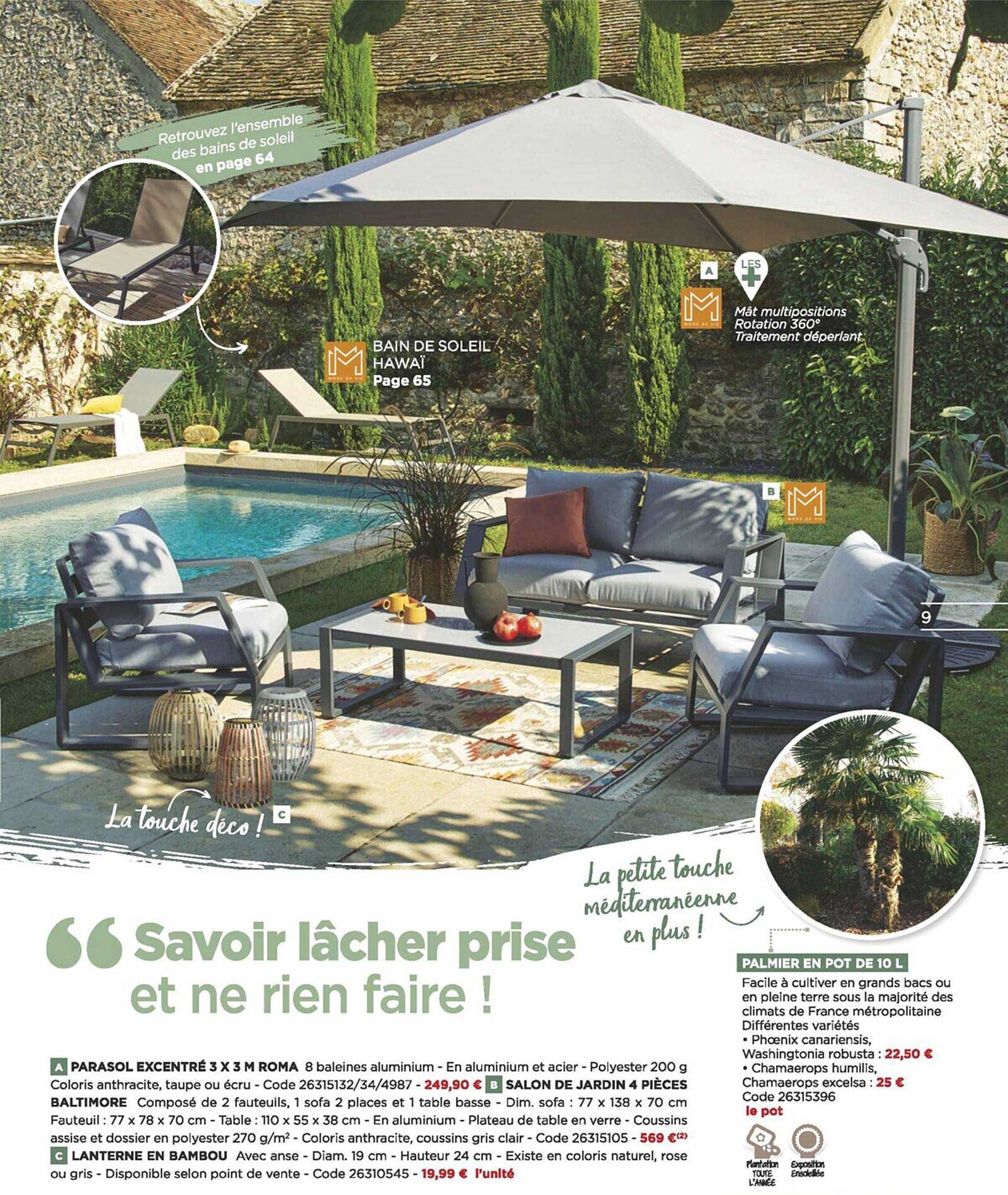 Promo Parasol Excentr 3 X 3 Roma Salon De Jardin 4 Pi ces Lanterne 