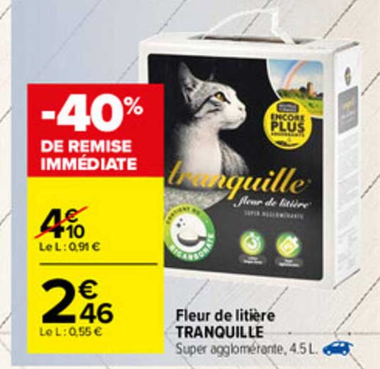 Offre Litiere Minerale Pour Chat Tranquile Carbonite Chez Coccinelle Express