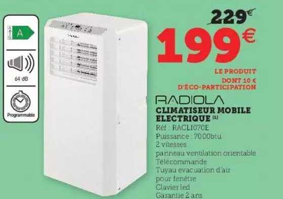 Hyper U Radiola Climatiseur Mobile électrique