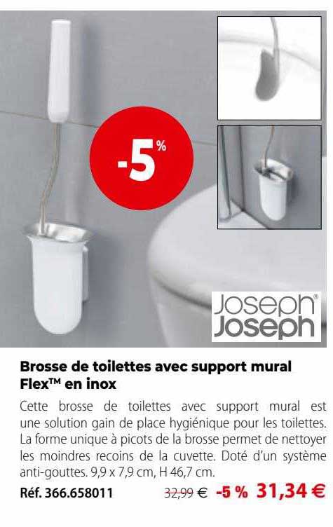 Joseph joseph - Brosse pour toilettes flex avec support mural