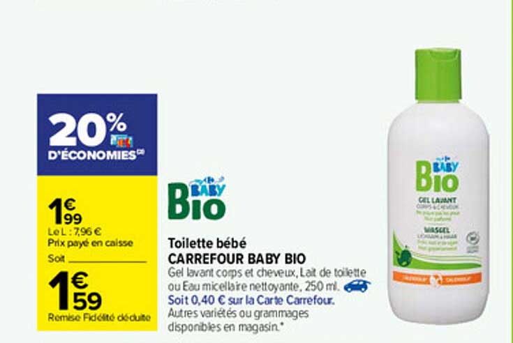 Offre Toilette Bebe So Bio Etic Baby Chez Carrefour