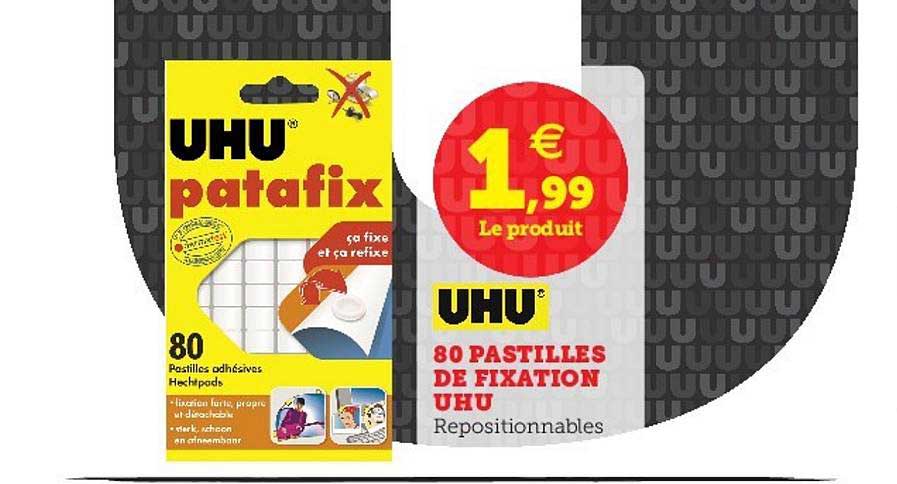 Promo Patafix uhu 80 pastilles adhesives chez Hyper U