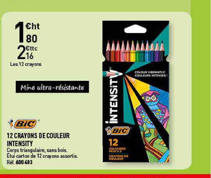 Promo 12 Crayons De Couleur Intensity Bic chez Hyperburo iCatalogue.fr