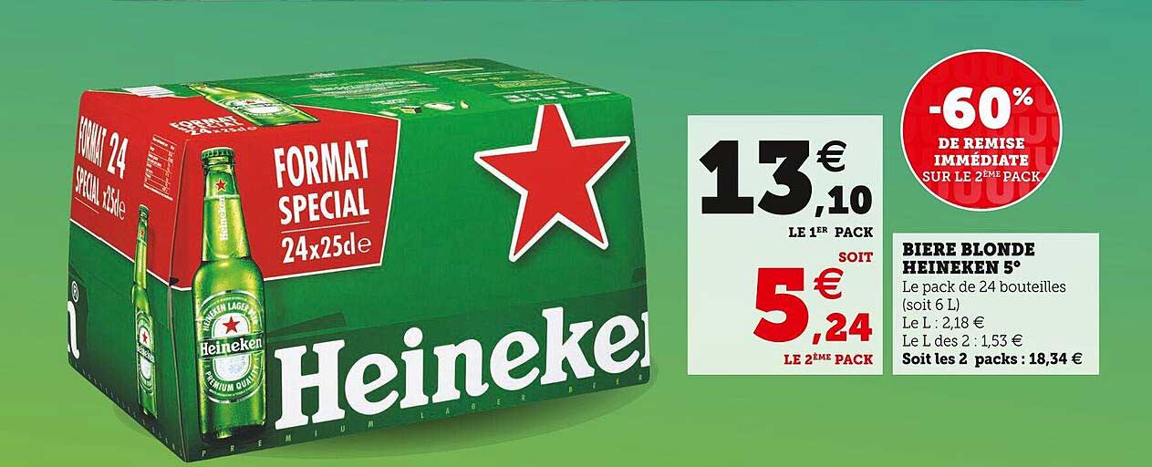 U Express Bière Blonde Heineken 5°