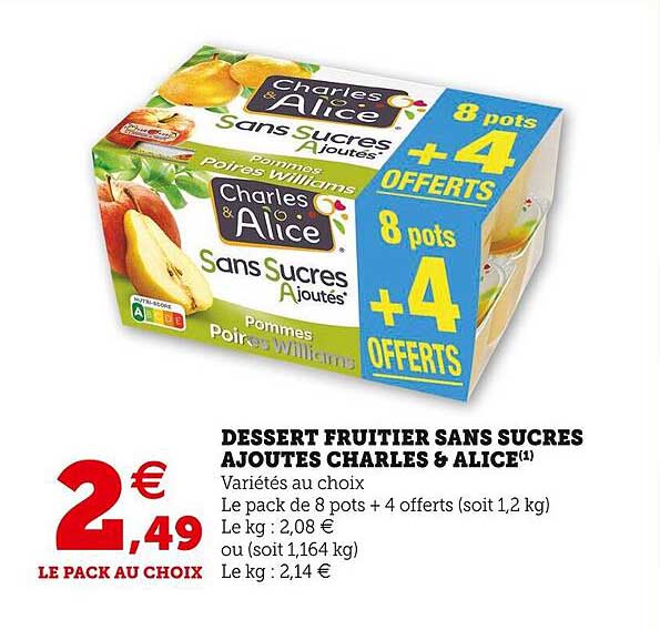 U Express Dessert Fruitier Sans Sucres Ajoutés Charles & Alice