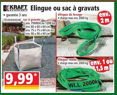 Promo KKRAFT Elingue ou sac à gravats chez Norma