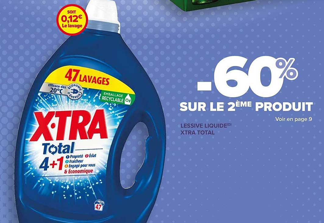 Lessive Liquide Été X-TRA : le bidon de 2,115L à Prix Carrefour
