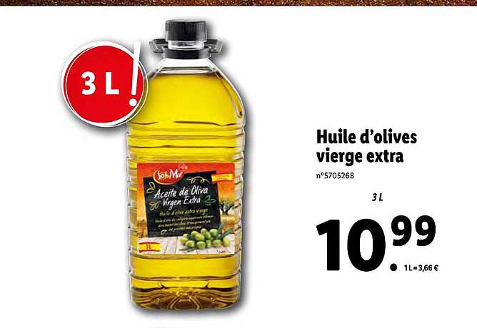 Promo Huile D'olives Vierge Extra chez Lidl 