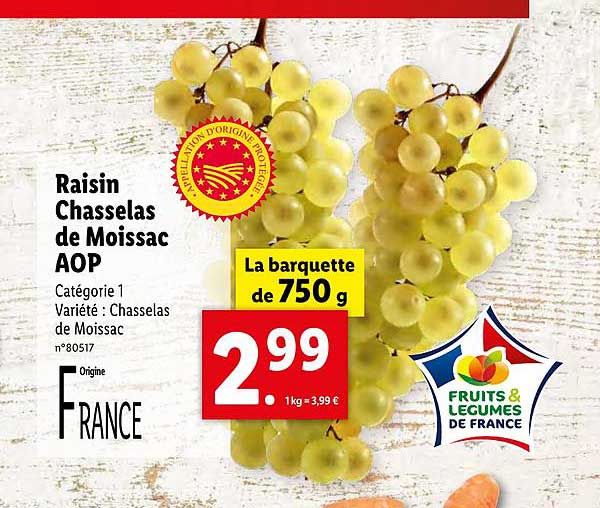 Chasselas De Moissac Prix