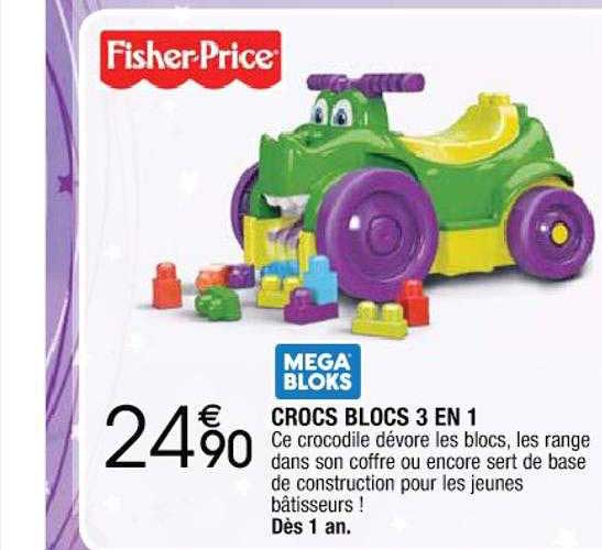 Promo Crocs Blocs 3 En 1 Mega Bloks Fisher-price chez Cora