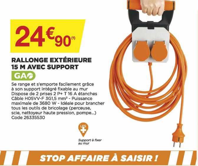 AC WORKSÂ® 50 pieds. Rallonge d'extérieur domestique de 15/20 ampères 12/3 | Home Depot Canada
