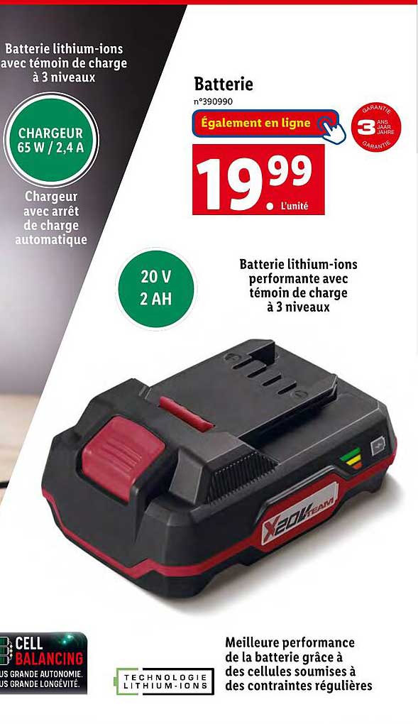 Promo Batterie chez Lidl iCatalogue.fr