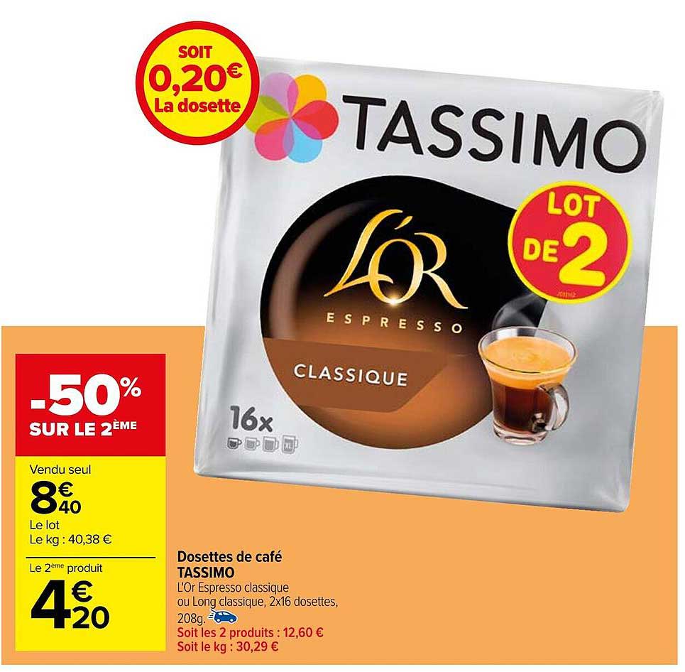 Promo Dosettes De Café Tassimo chez Carrefour iCatalogue.fr