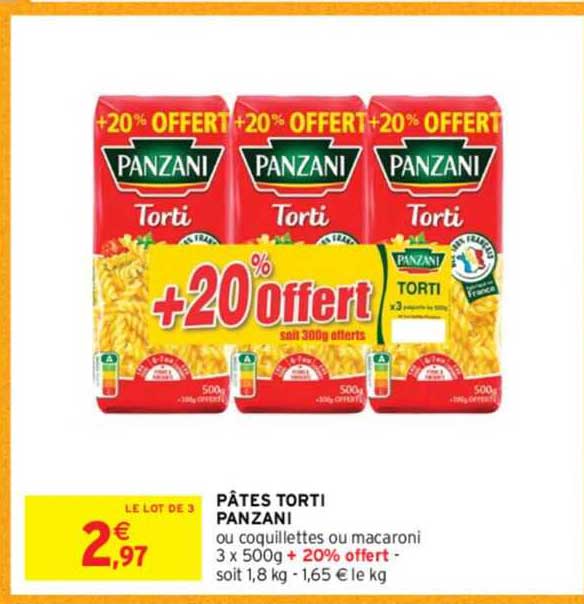 Promo Pâtes Torti Panzani chez Intermarché iCatalogue fr