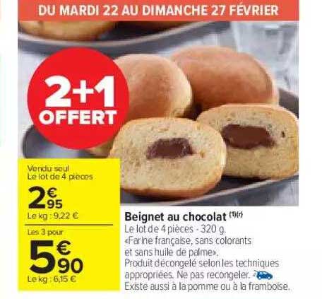 Offre Beignet Au Chocolat chez Carrefour Market