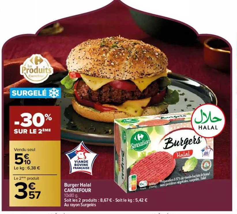 Promo Burger Halal Carrefour chez Carrefour iCatalogue.fr