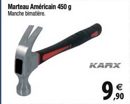 Marteau De Charpentier Américain 450 G - Tête Forgée, Manche Fibre De Verre, Pour Clouage Et Arrachage