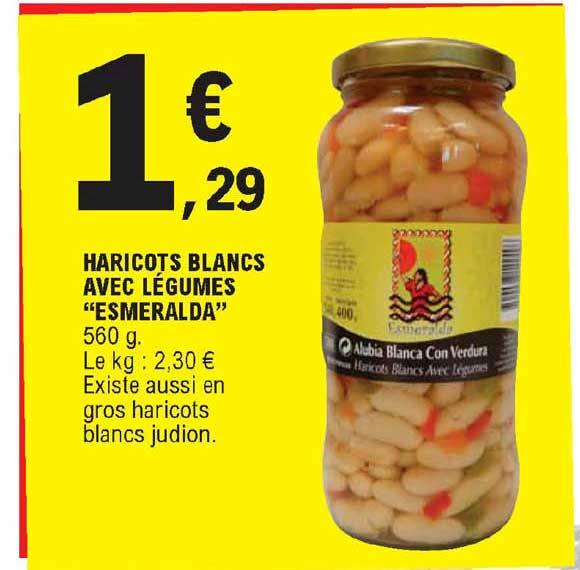 Offre Haricots Blancs Avec Legumes Esmeralda Chez E Leclerc