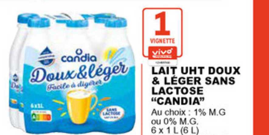 Promo Candia Lait Doux & Léger Sans Lactose chez E.Leclerc 