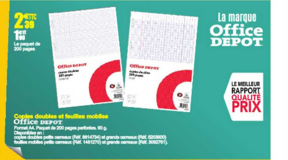 Promo Copies Doubles Et Feuilles Mobiles Office Dépôt chez Office Depot