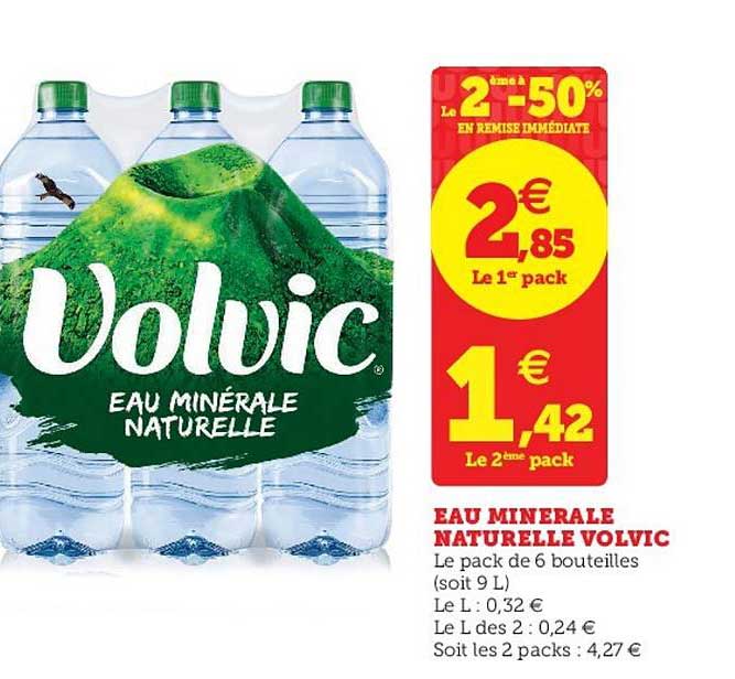 Offre Eau Minerale Naturelle Volvic Le 2e A 50 Chez Hyper U